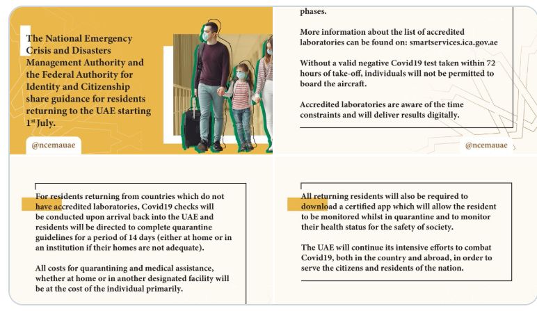 All Returning Residents must have mandatory Covid19 test results with them